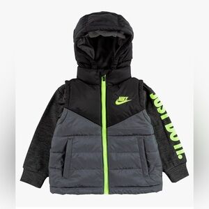 Nike Little Boys' 2Fer Full‎ Zip Puffer Jacket SIZE 2T